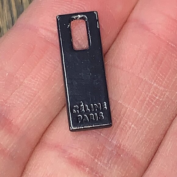 CELINE Paris Authentic Replacement Zipper Pull Dark Silver Metal 0.75"L - Picture 4 of 11